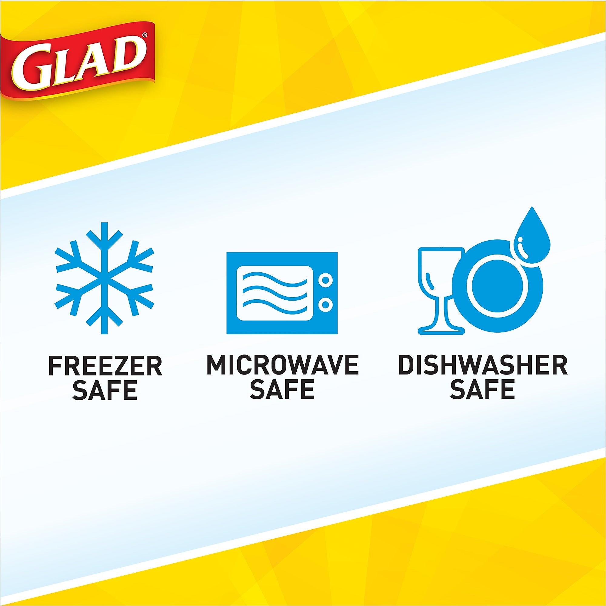 Glad® Deep Dish Containers, 64 Oz., 3/Pack