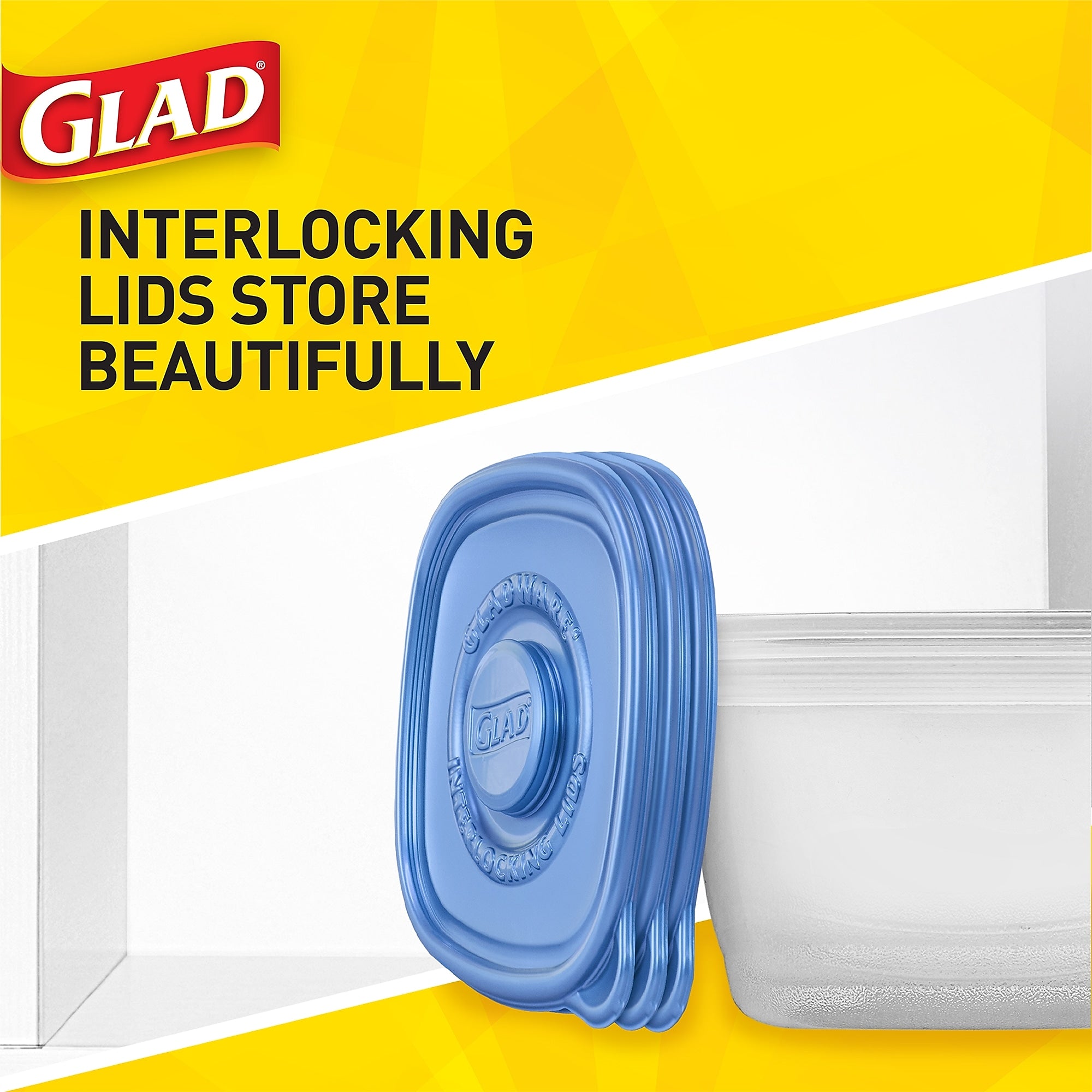 Glad® Deep Dish Containers, 64 Oz., 3/Pack
