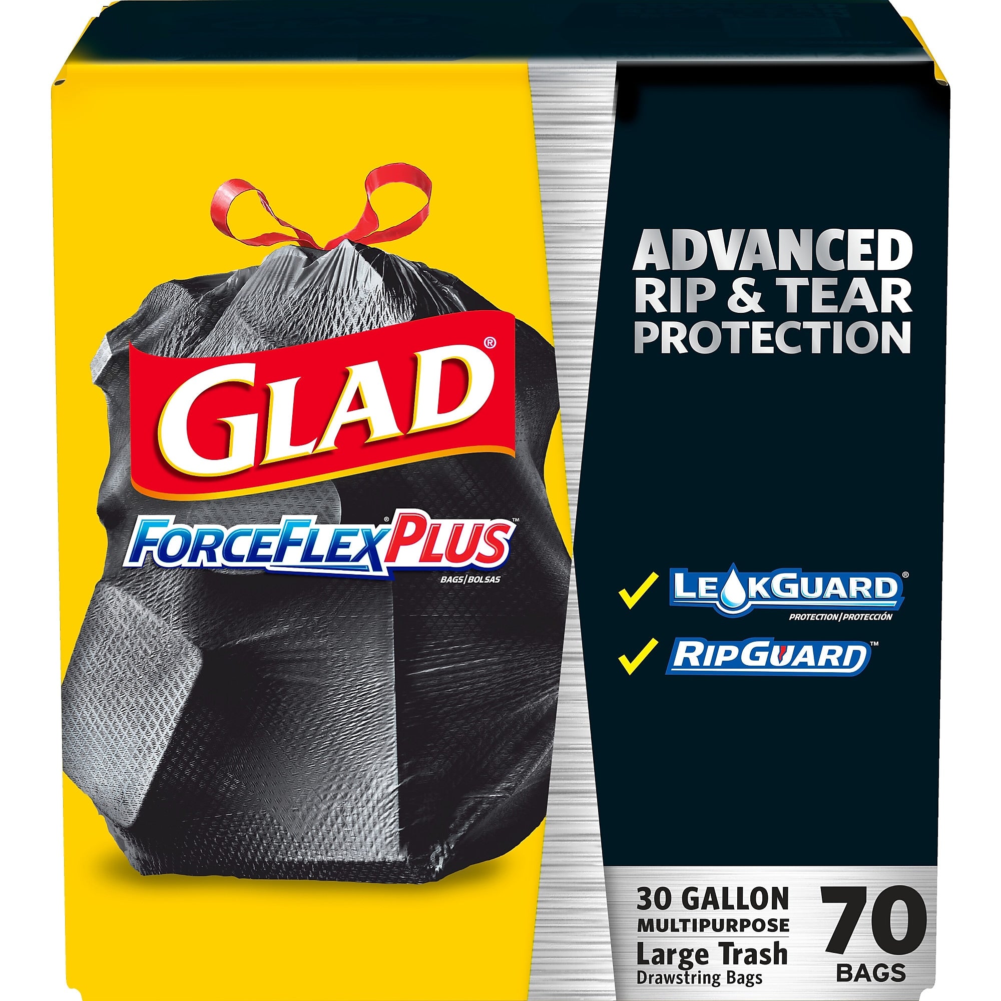 Glad ForceFlexPlus 30 Gallon Trash Bag, 5.31