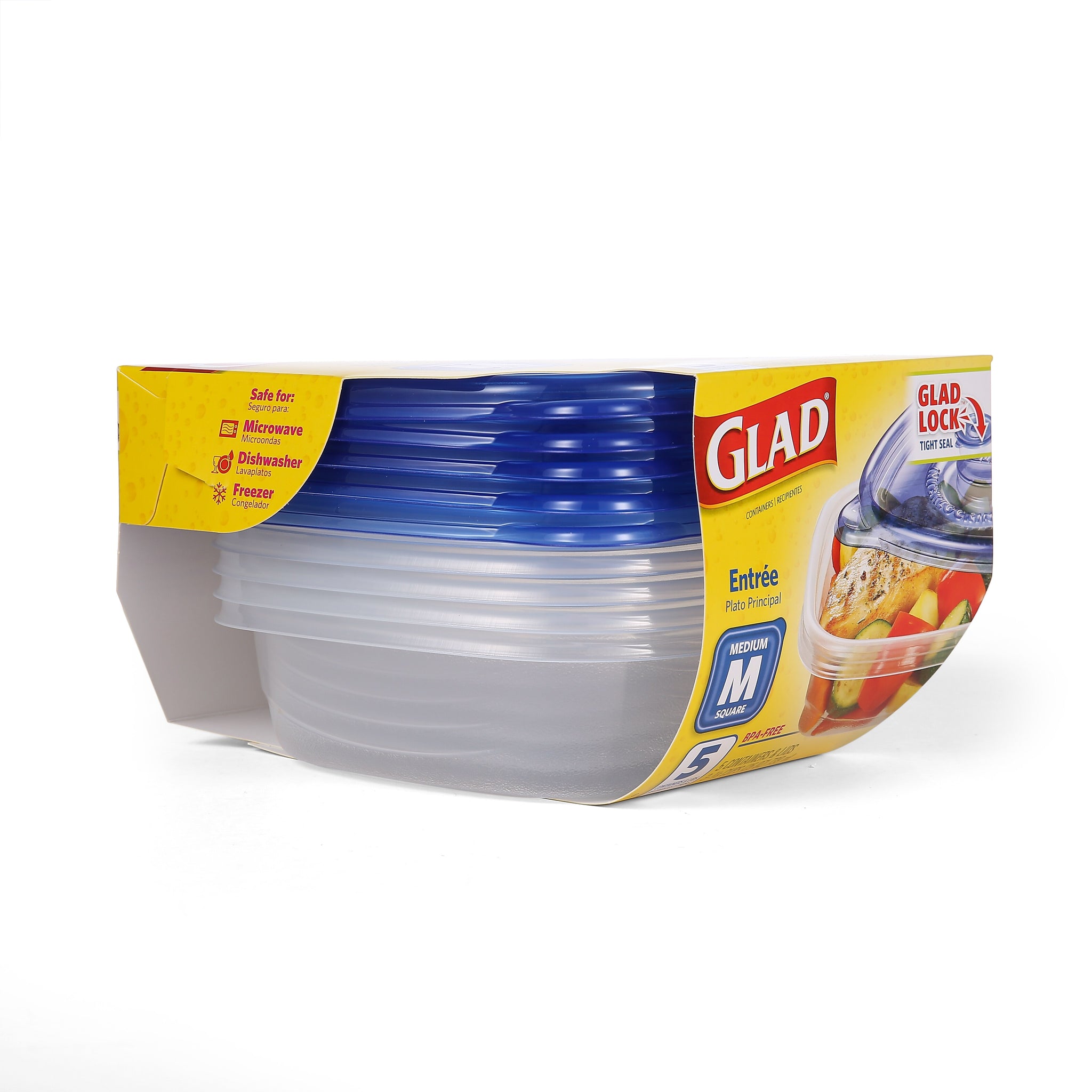 Glad Home Collection Containers, 25 Oz., 5/Pack