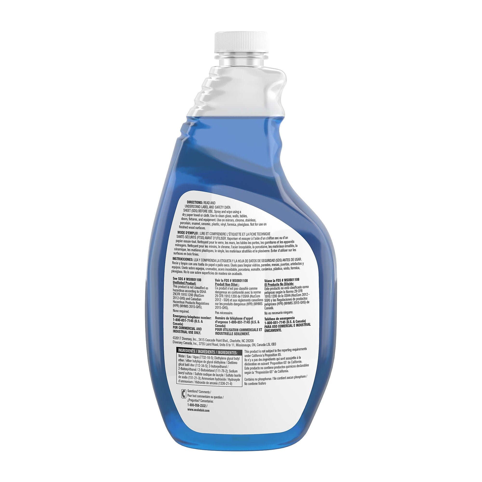 Glance Powerized Professional Glass & Surface Cleaner, 32 Oz.