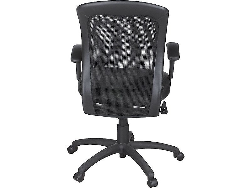Global Airflow Ergonomic Leather Swivel Manager Chair, Black
