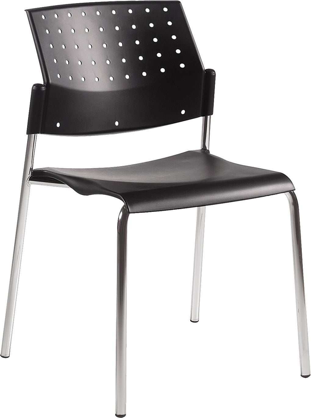 Global Sonic All-Purpose Plastic Stackable Guest Chair, Black, 2/Carton