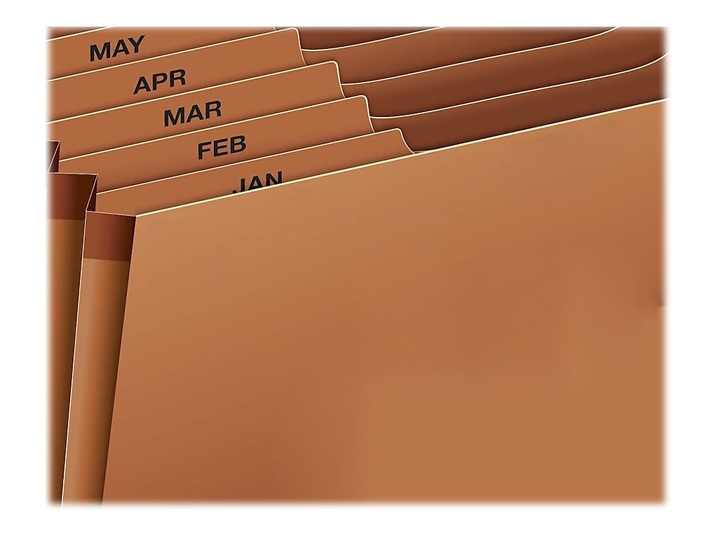 Globe-Weis Heavy Duty Expanding File, 1-31 Index, Letter Size, 31-Pocket, Brown