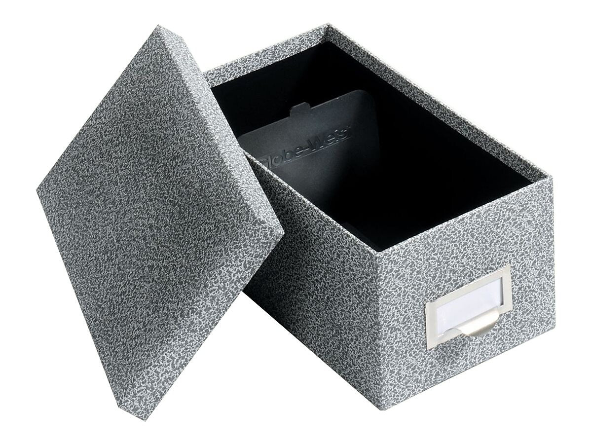 Globe-Weis Index Card File Box, 1000-Card Capacity, Black Agate