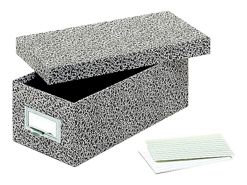 Globe-Weis Index Card File Box, Black Agate, 1000 Card Capacity