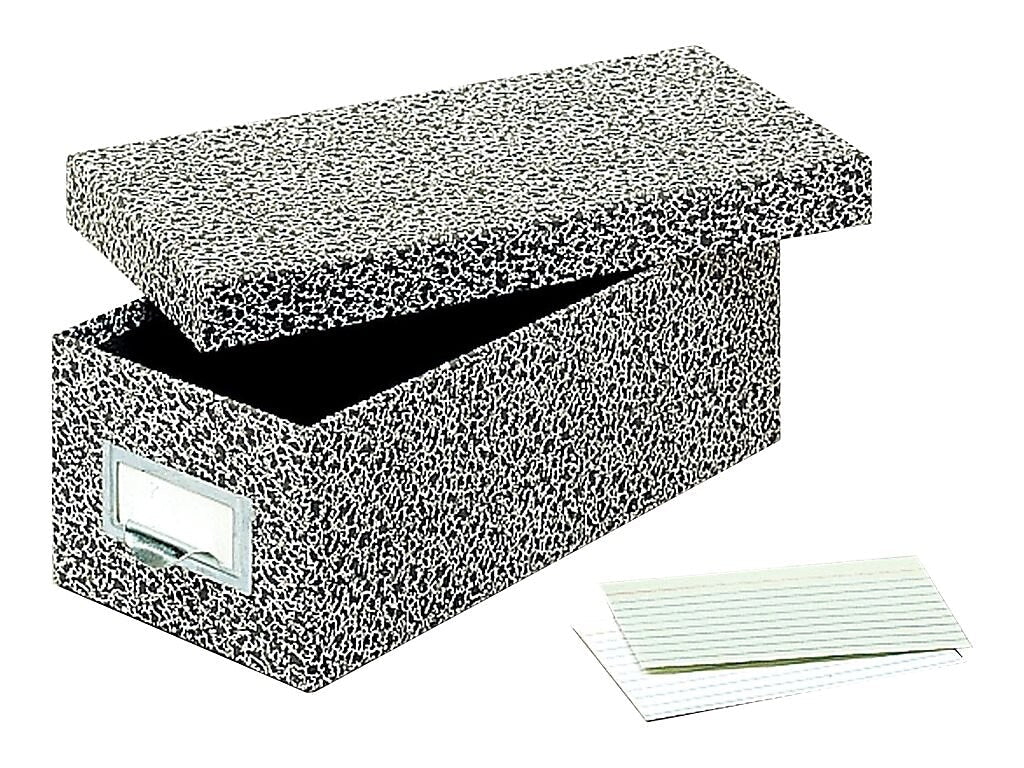 Globe-Weis Index Card File Box, Black Agate, 1000 Card Capacity