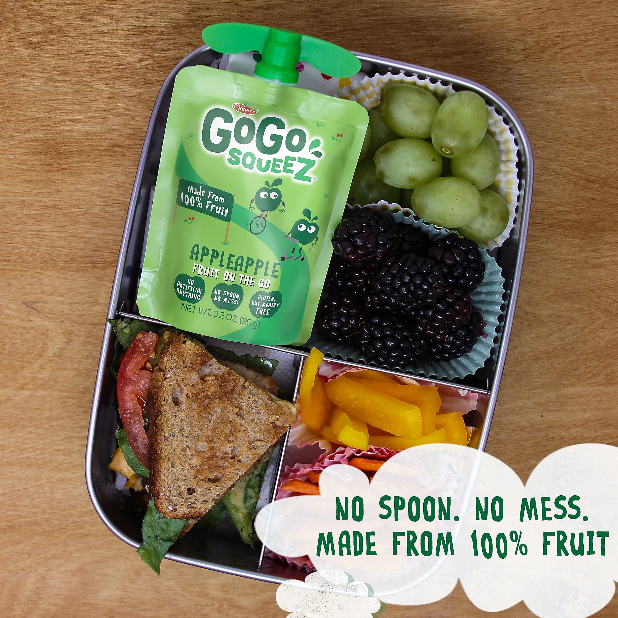 GoGo squeeZ Variety Applesauce, 3.2 oz., 20/Box