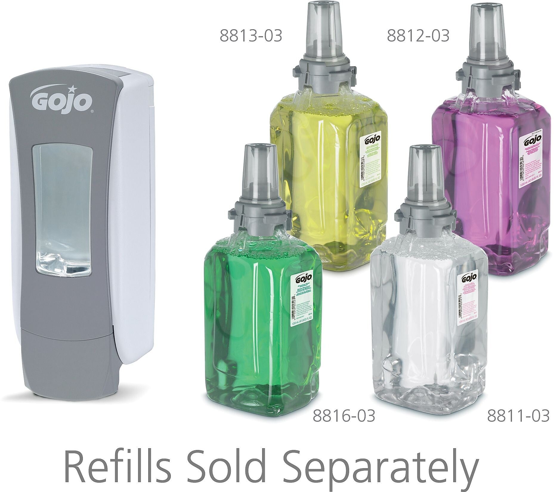 GOJO ADX 12 Wall Mounted Hand Soap Dispenser, Gray/Silver