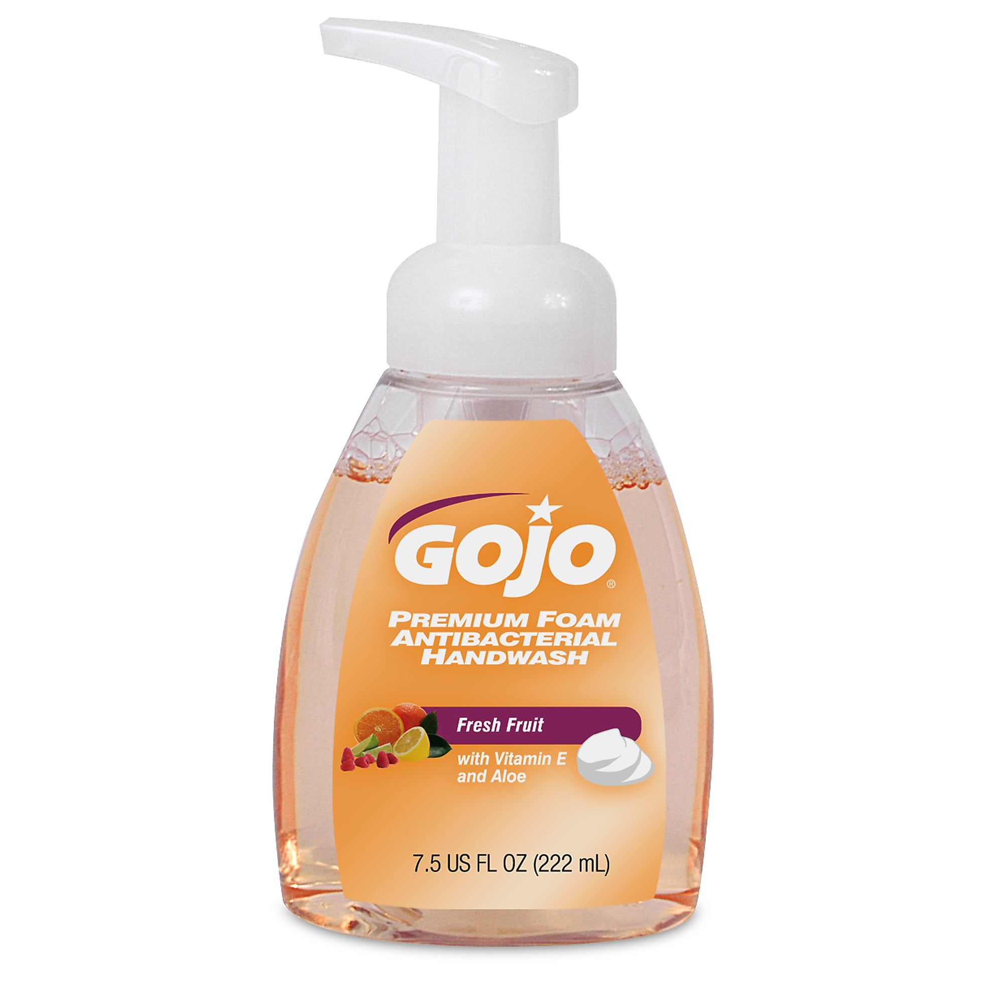 GOJO Antibacterial Foaming Hand Soap, Fresh Fruit, 7.5 oz.