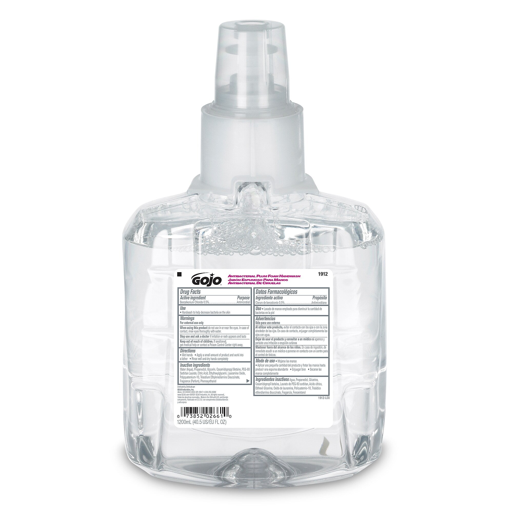 GOJO Antibacterial Foaming Hand Soap Refill, Plum Scent, 2/Carton