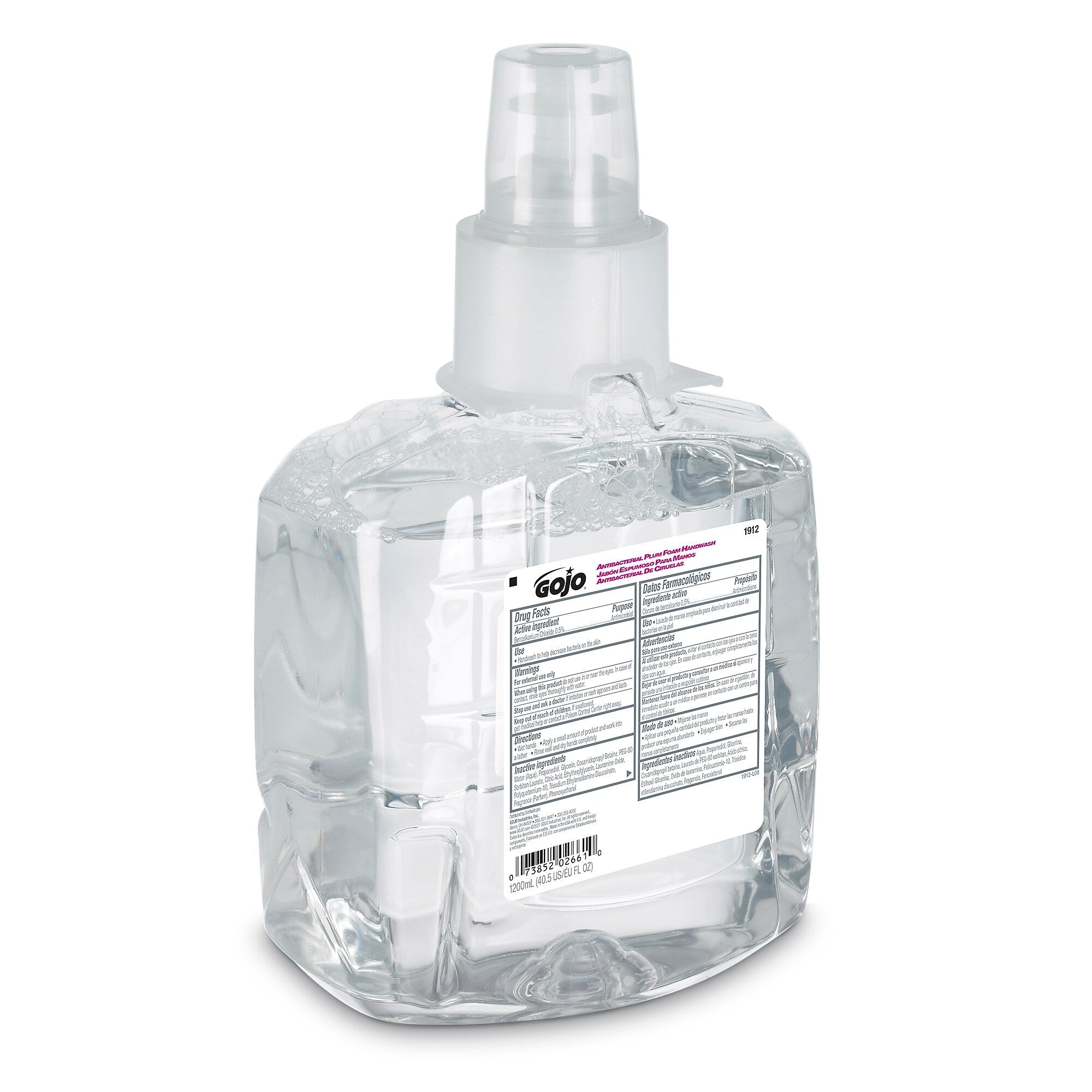 GOJO Antibacterial Foaming Hand Soap Refill, Plum Scent, 2/Carton