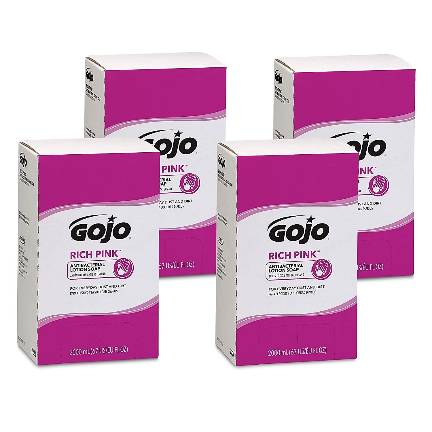 GOJO Antibacterial Liquid Hand Soap Refill, Floral Scent, 67 oz., 4/Carton