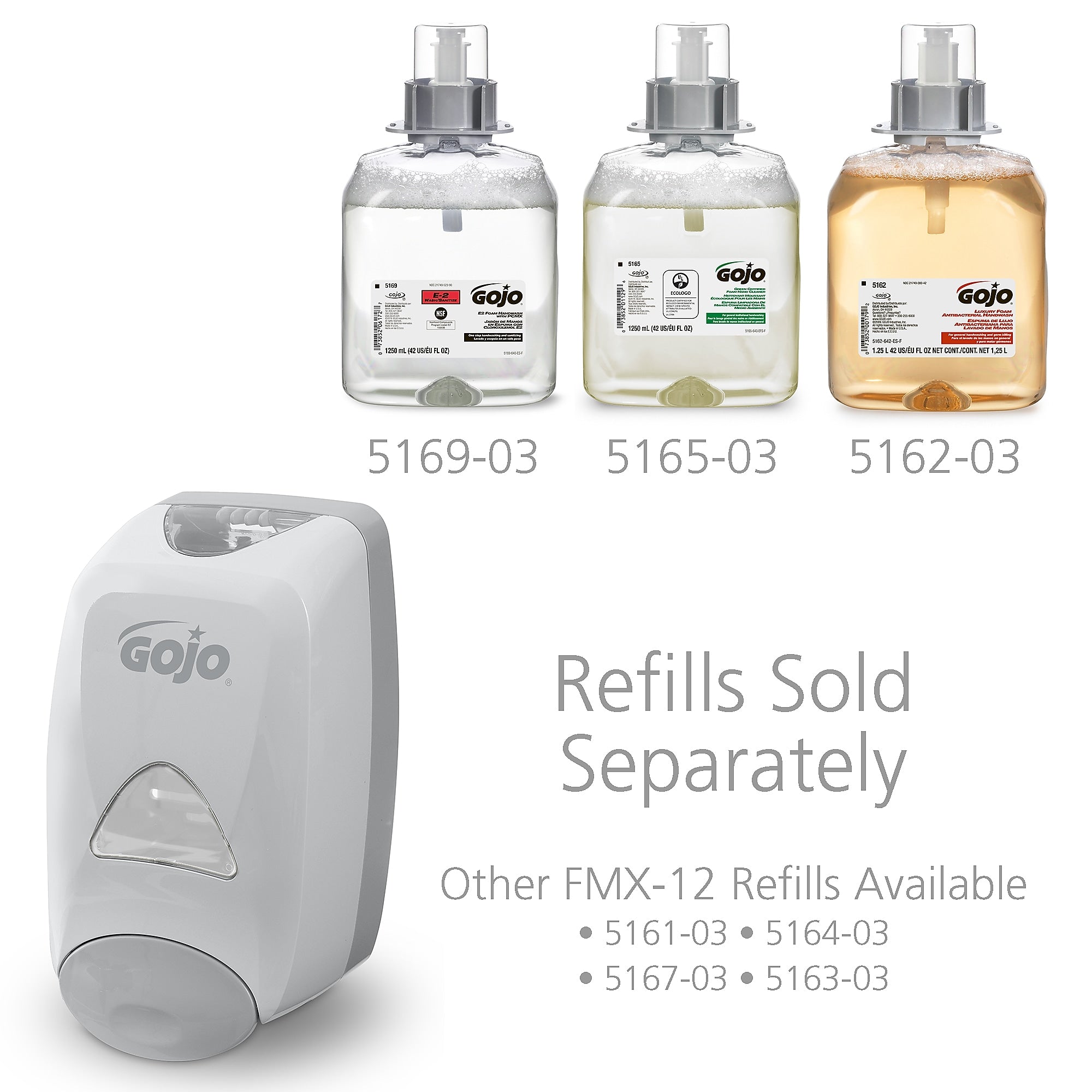 GOJO FMX-12 FMX Wall Mounted Hand Soap Dispenser, Gray/Silver