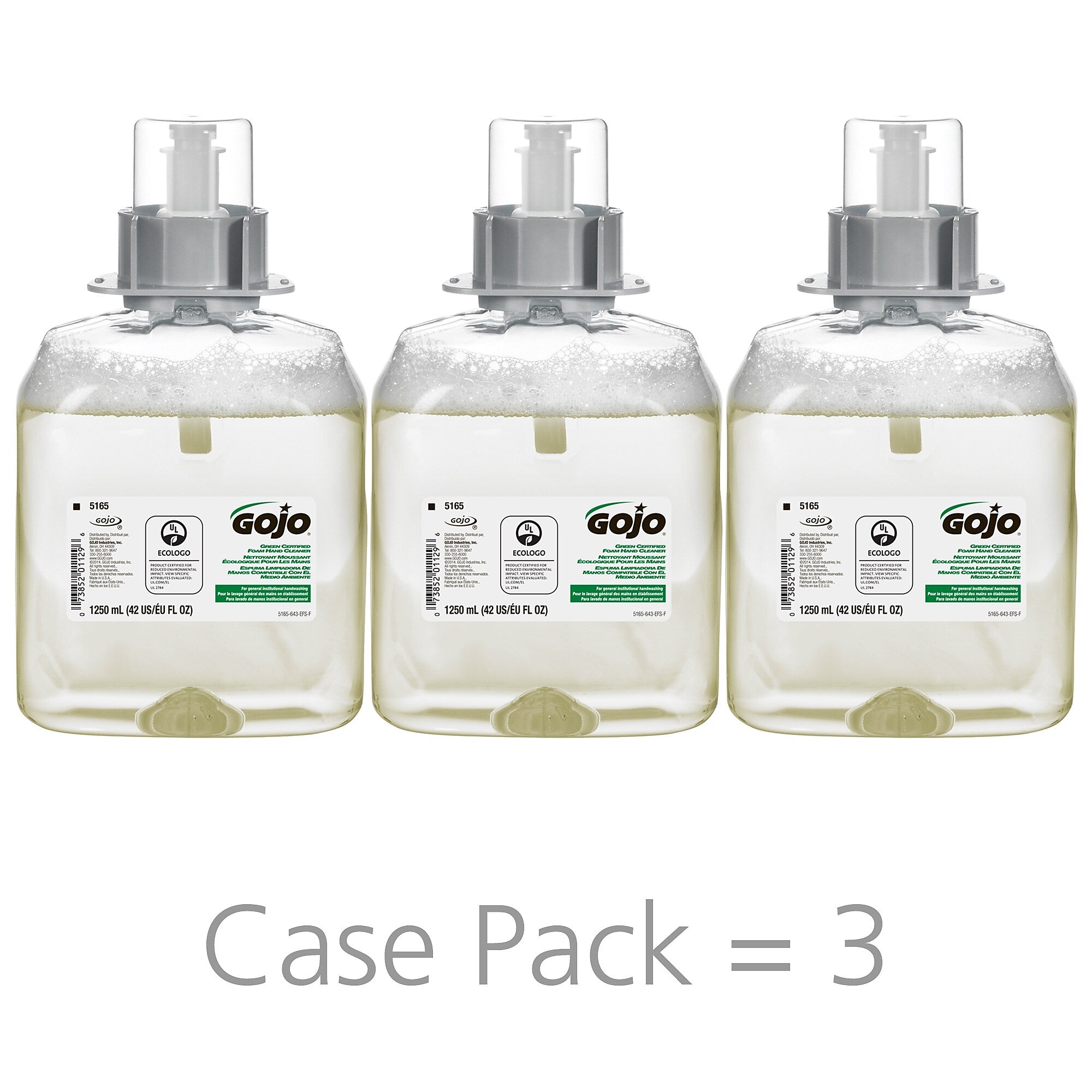 GOJO FMX-12 Foaming Hand Soap Refill for FMX 12 Dispenser, 3/Carton