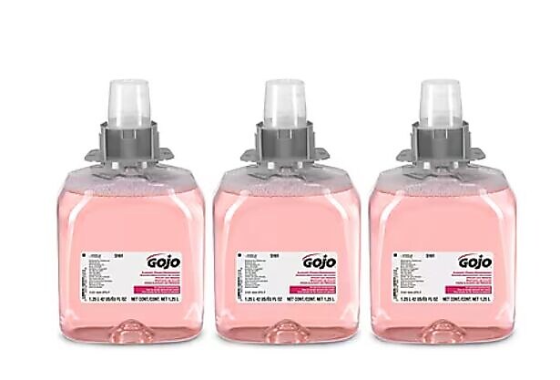 GOJO® FMX-12™ Luxury Foam Handwash, Cranberry Scent, 1250mL Foam Soap Refill for FMX-12™ Push-Style Dispenser 3/CT