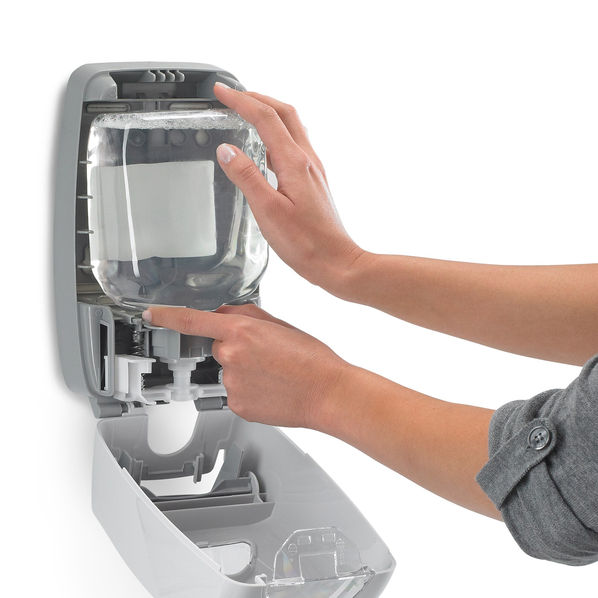 GOJO FMX 12 Wall Mounted Hand Soap Dispenser, Gray/Silver