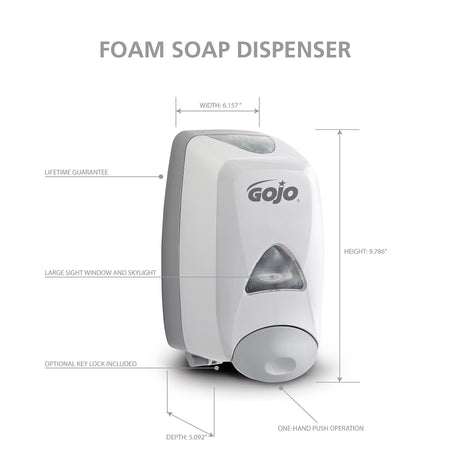 GOJO FMX 12 Wall Mounted Hand Soap Dispenser, Gray/Silver