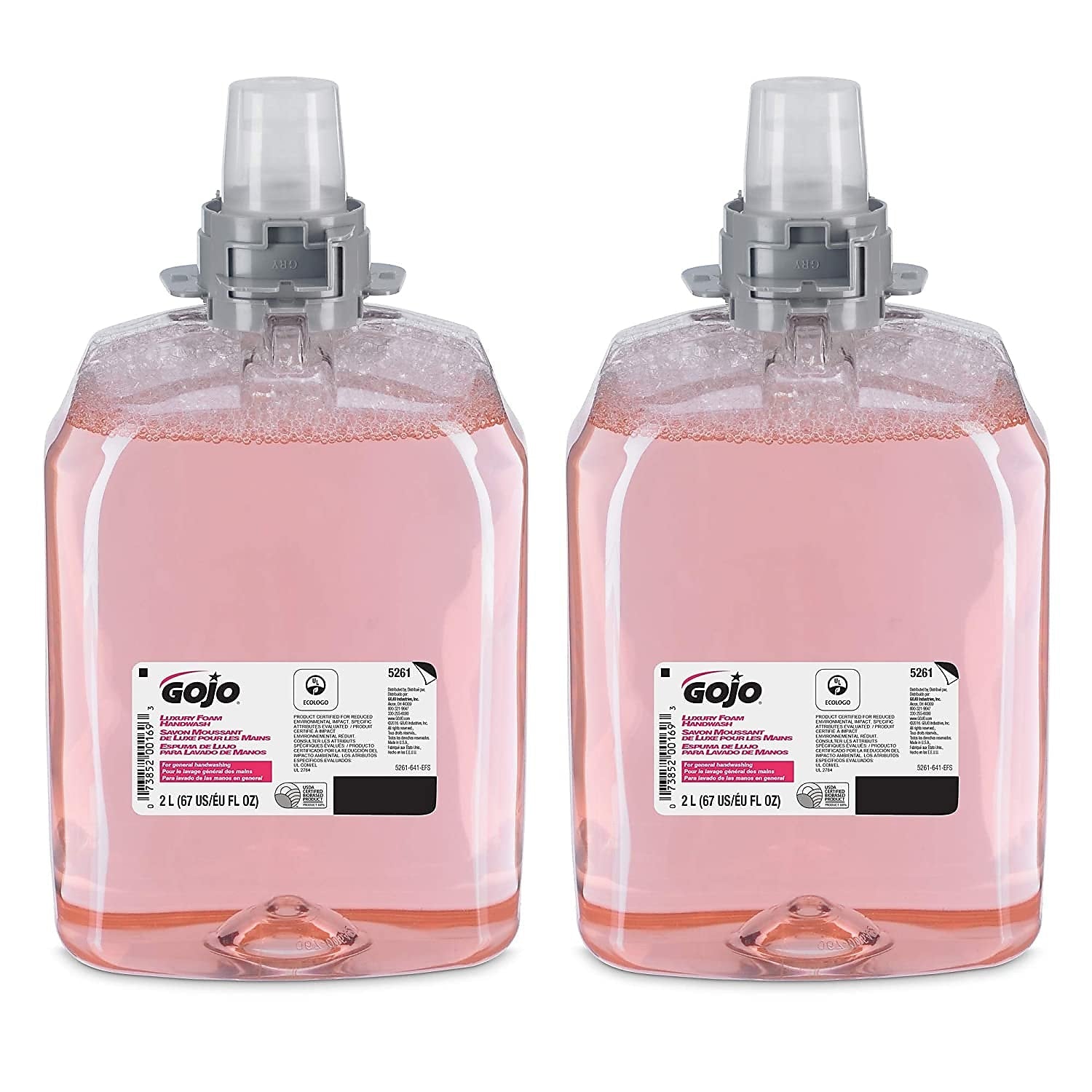 GOJO FMX-20 Foaming Hand Soap Refill, Cranberry Scent, 2000 mL, 2/Carton