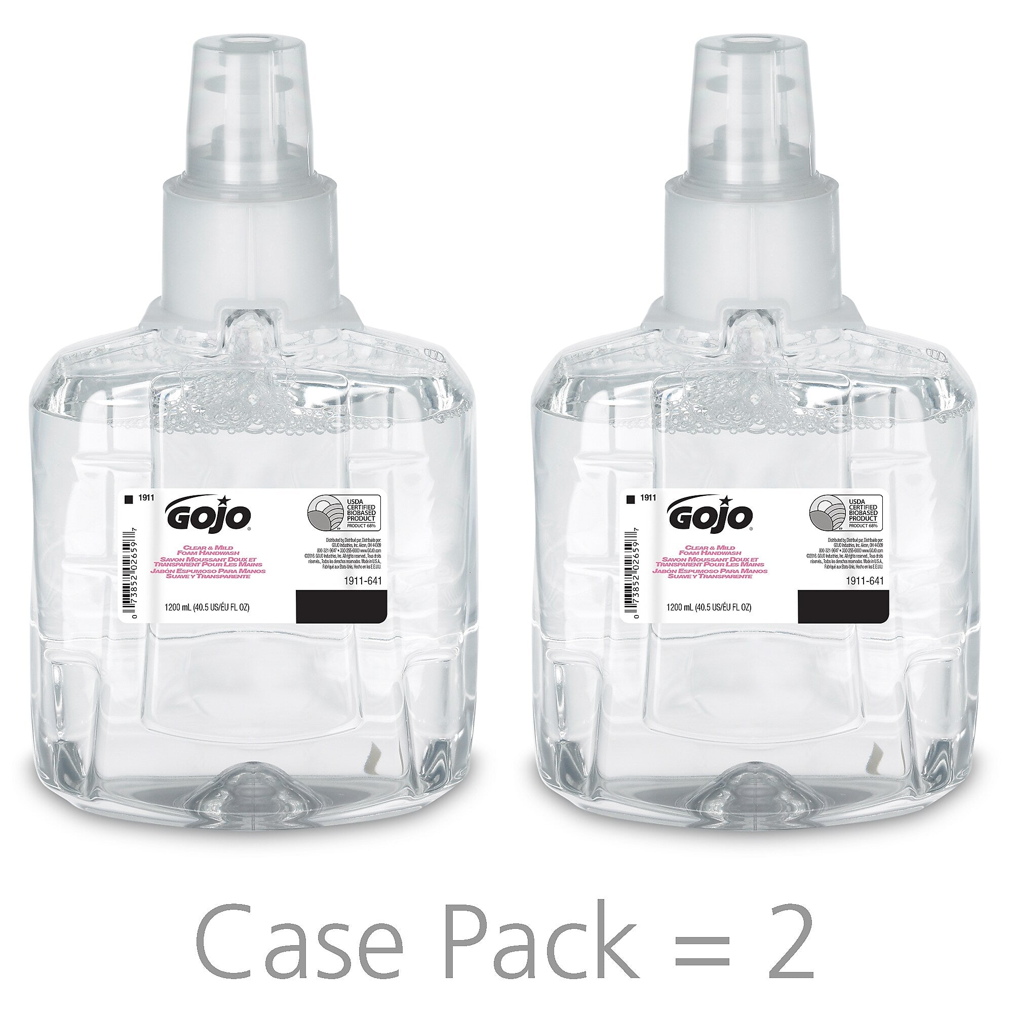 GOJO Foaming Hand Soap Refill fo LTX Dispenser, 40.5 oz., 2/Carton