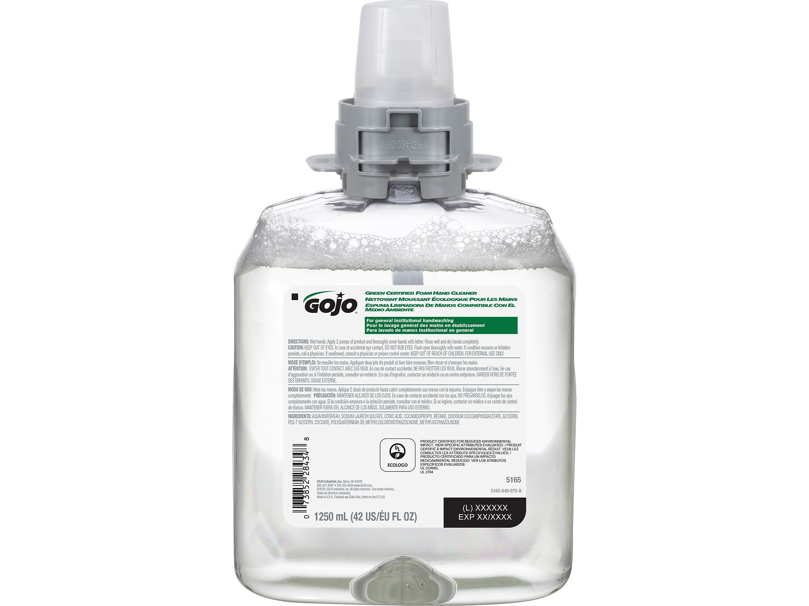 GOJO Foaming Hand Soap Refill for FMX12 Dispenser, 1250 ml., 4/Carton