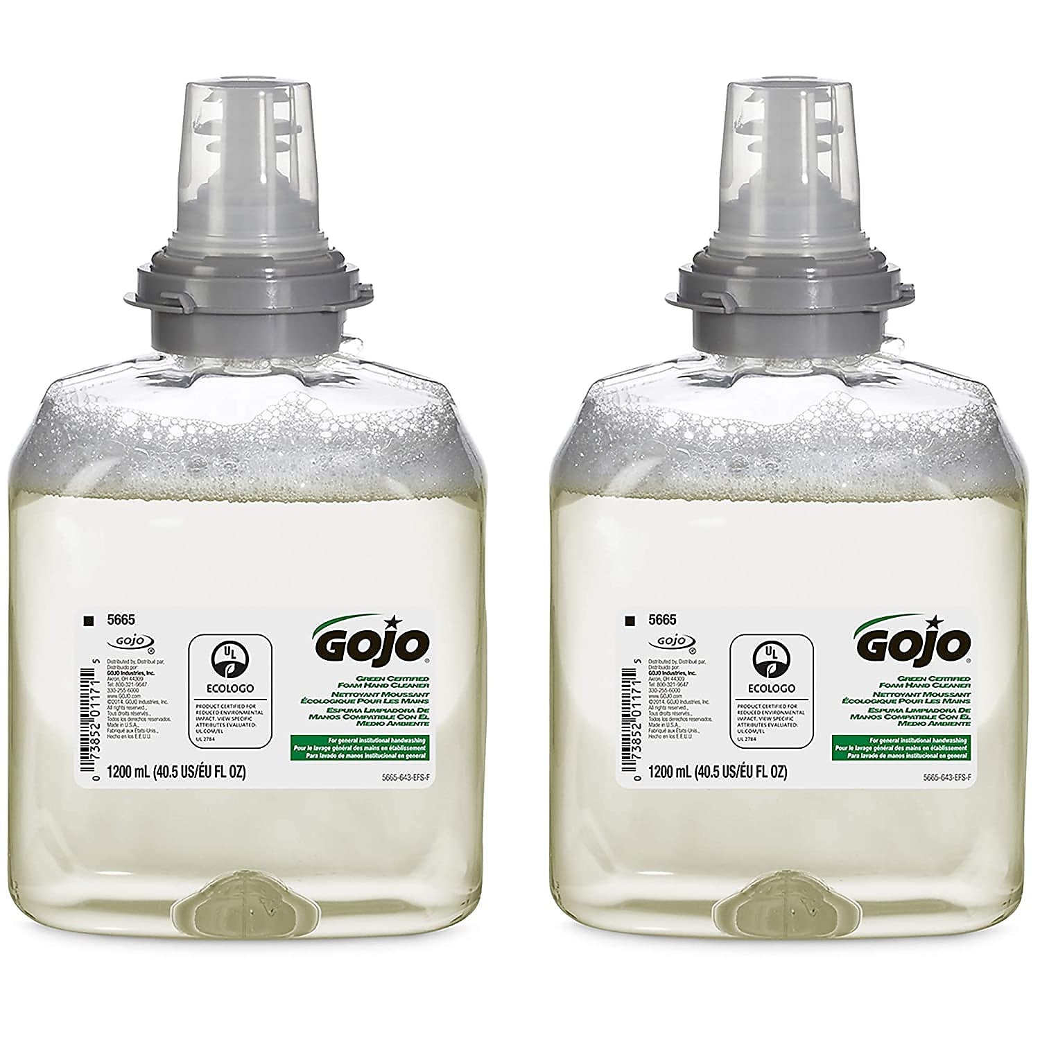 GOJO Foaming Hand Soap Refill for TFX Dispenser, 1200 ml, 2/Carton