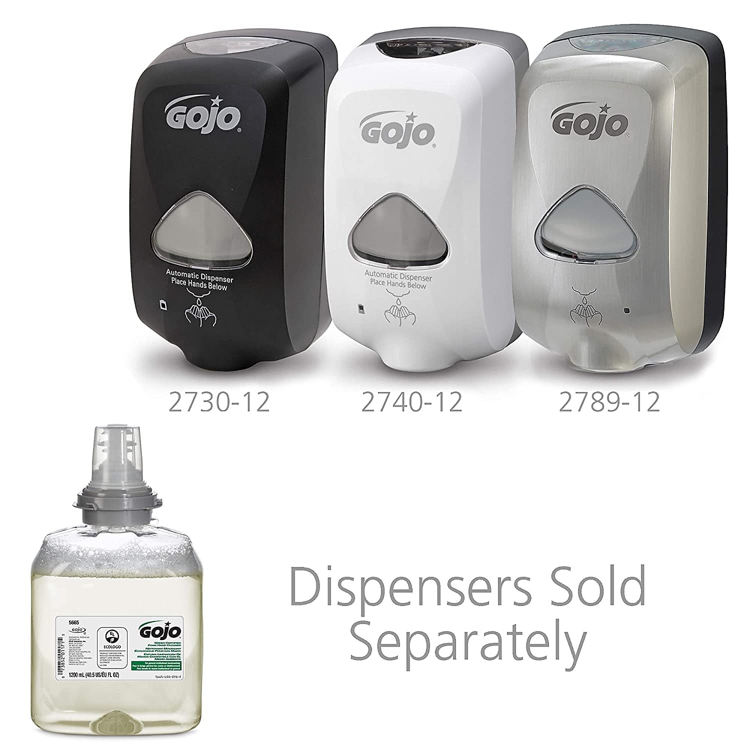 GOJO Foaming Hand Soap Refill for TFX Dispenser, 1200 ml, 2/Carton