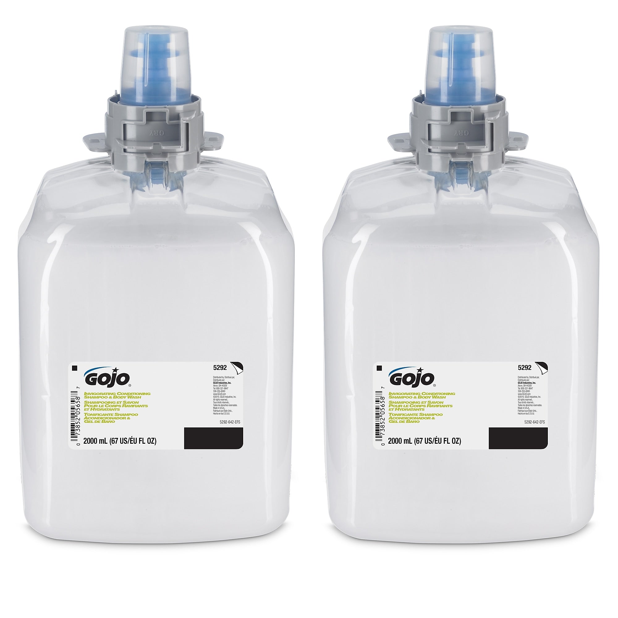 GOJO Invigorating Conditioning Shampoo and Body Wash, Citrus Ginger Scent, 2000 mL Refill for FMX-20, 2/Carton