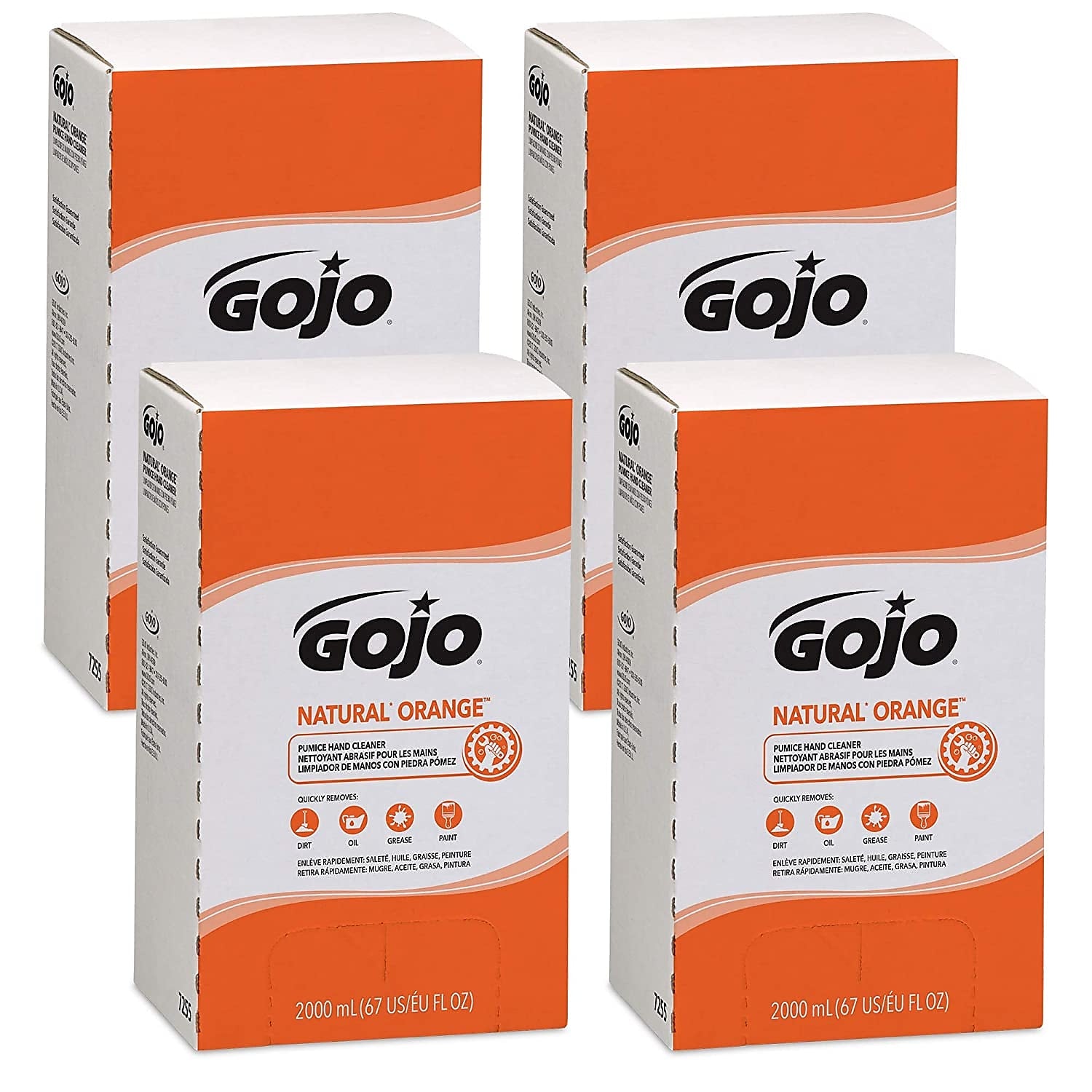 GOJO Liquid Hand Soap Refill for Dispenser, Orange Citrus Scent, 67 oz., 4/Carton