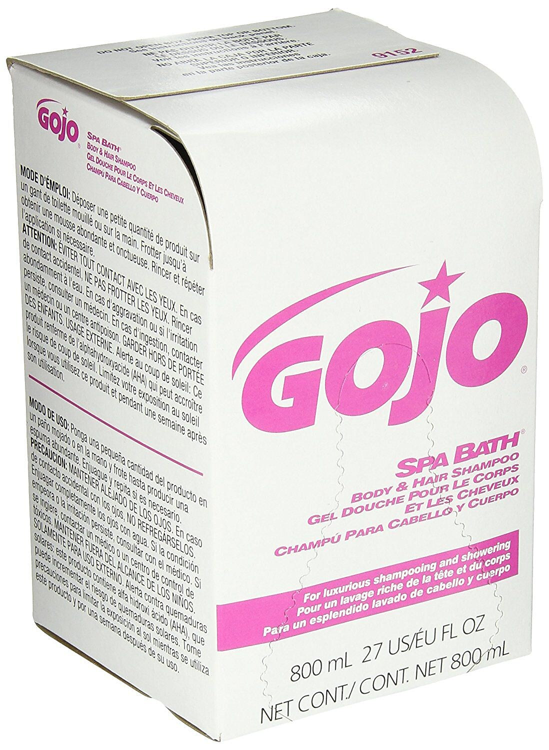 GOJO Spa Body & Hair Shampoo Refill 800 mL, 12/Carton