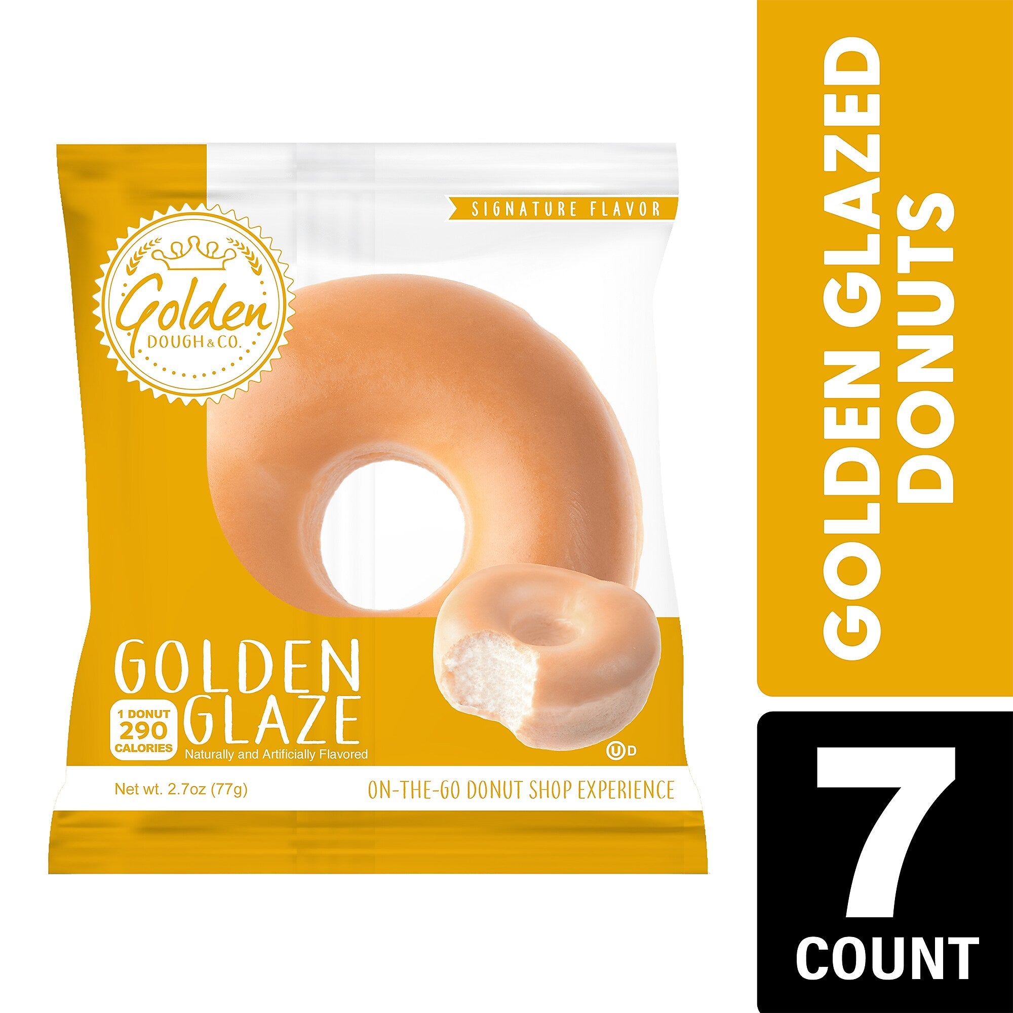 Golden Dough Glazed Donut, 2.7 oz, 7/Box