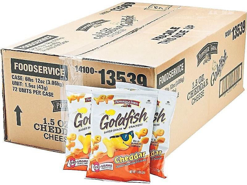 Goldfish Cheddar Crackers, 1.5 oz., 72 Packs/Box