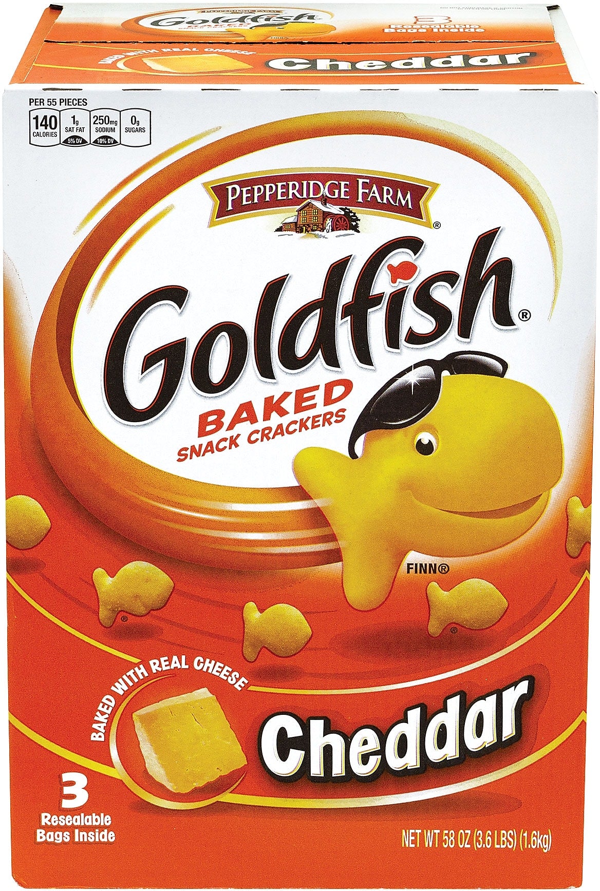 Goldfish Cheddar Crackers, 58 oz., 3 Packs/Box