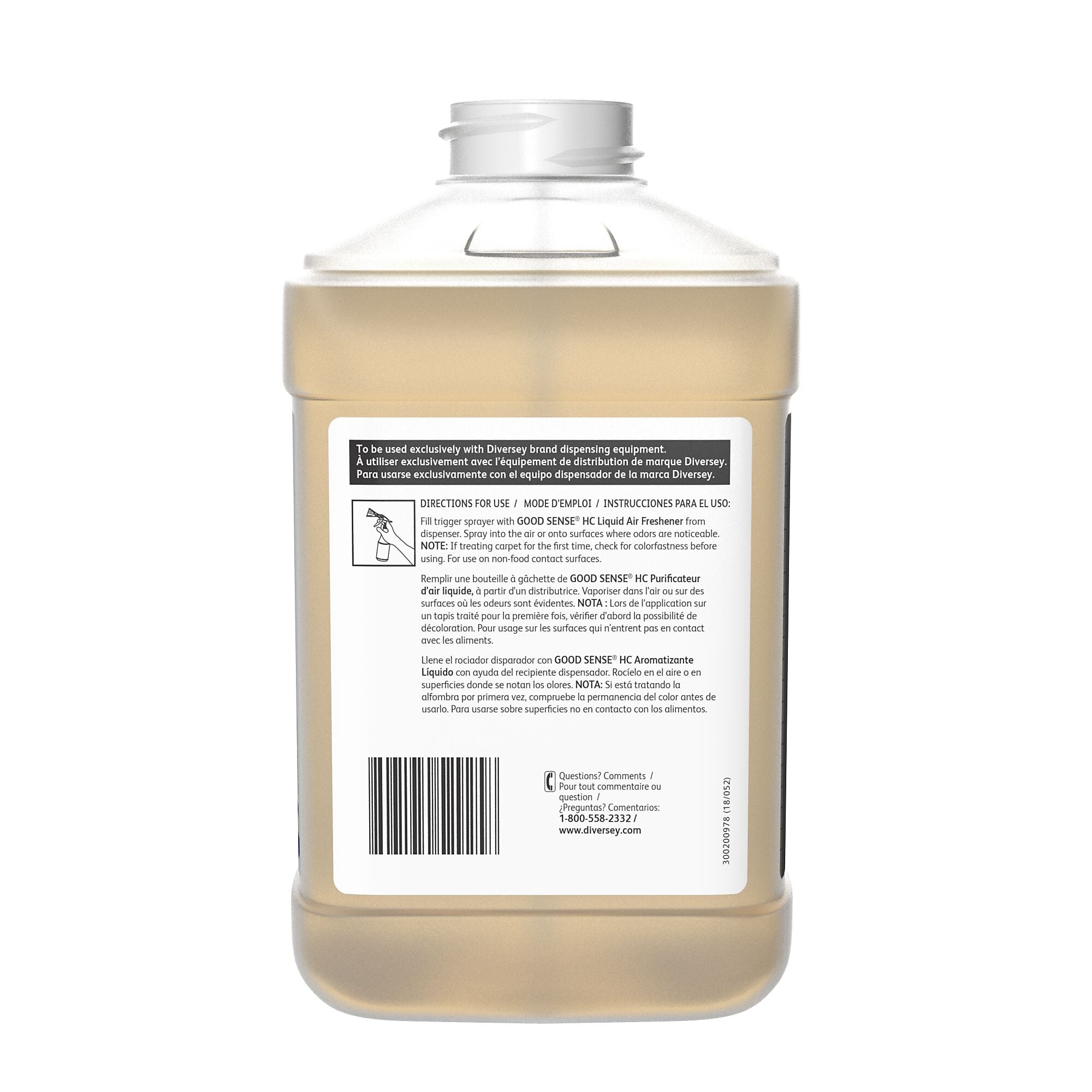 Good Sense HC Air Freshener for Diversey J-Fill, Green Apple, 2.5 L / 2.64 U.S. Qt., 2/Carton