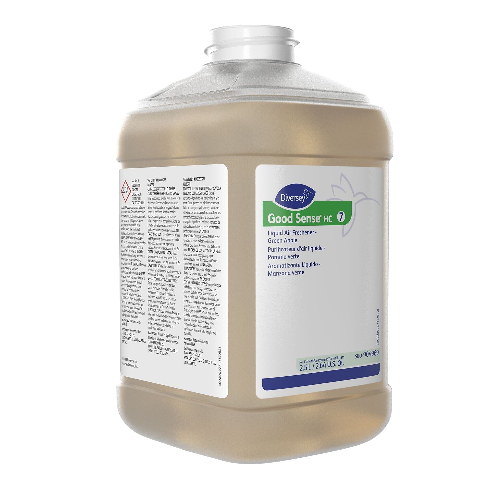 Good Sense HC Air Freshener for Diversey J-Fill, Green Apple, 2.5 L / 2.64 U.S. Qt., 2/Carton