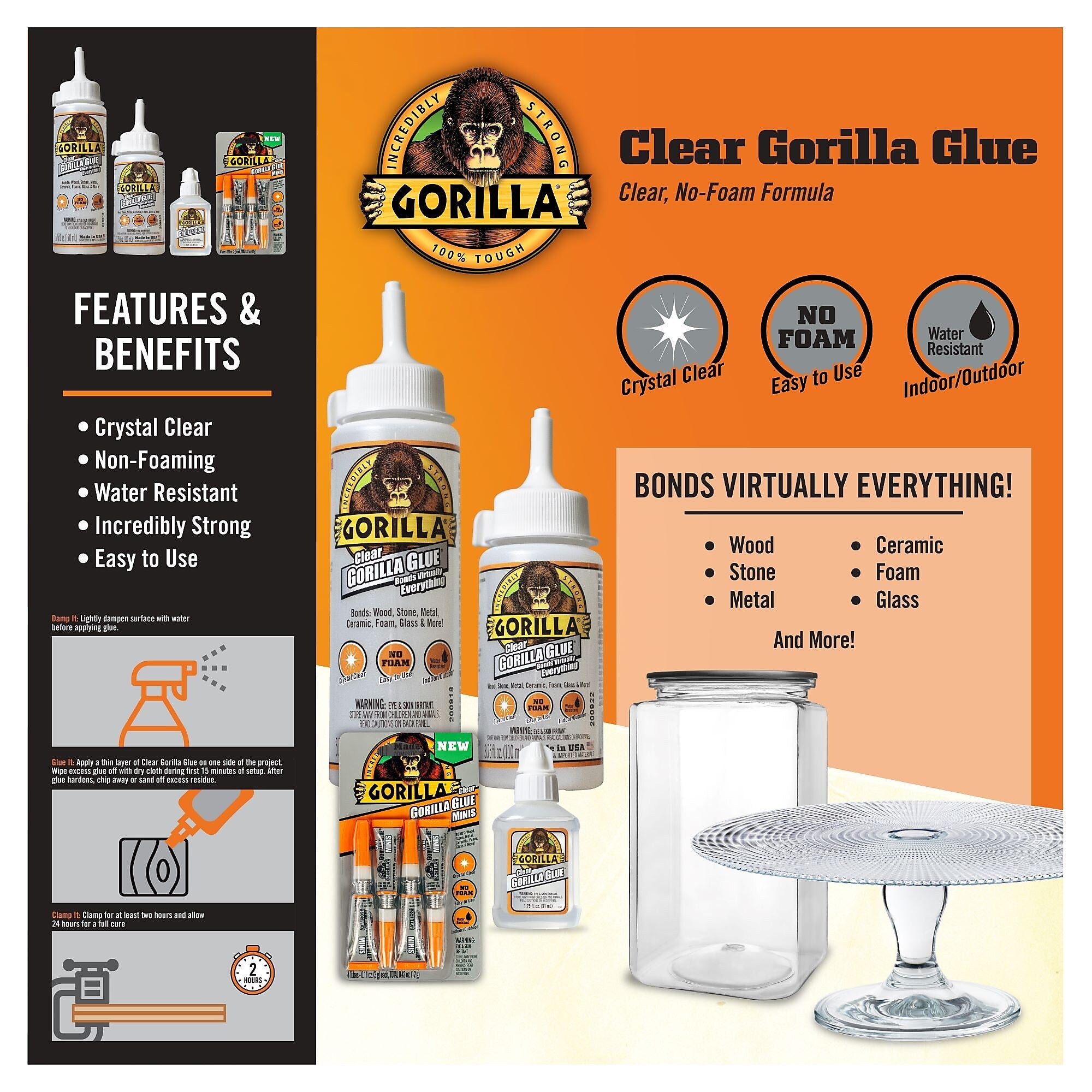 Gorilla Clear Glue, 1.75 oz.