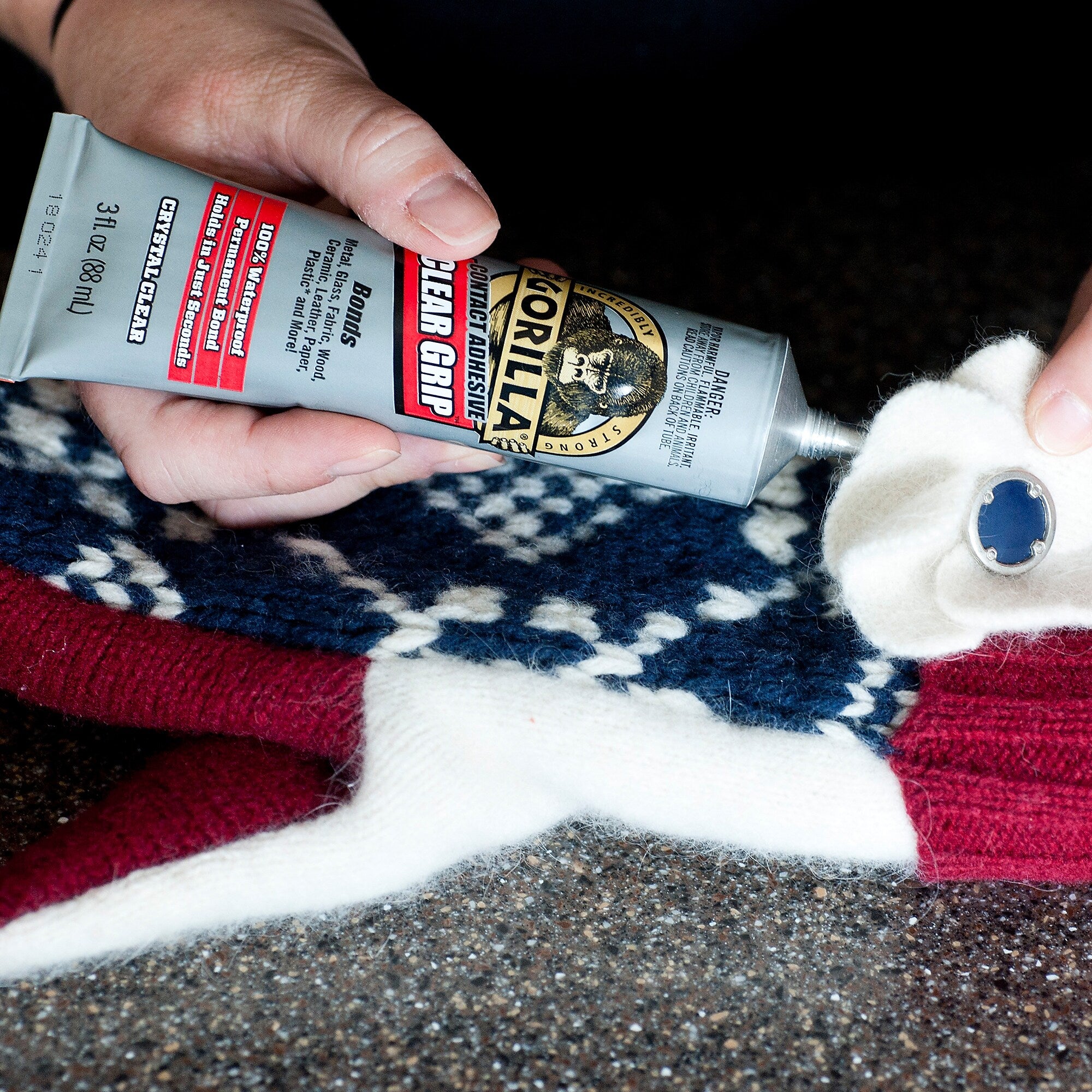 Gorilla Clear Grip Contact Adhesive, 3 oz., Crystal Clear