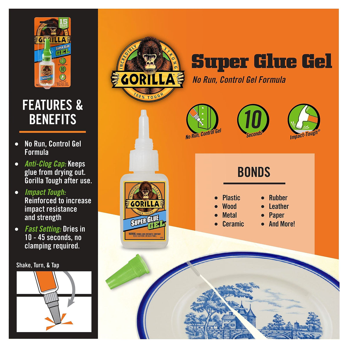 Gorilla Gel Super Glue, 0.53 oz.