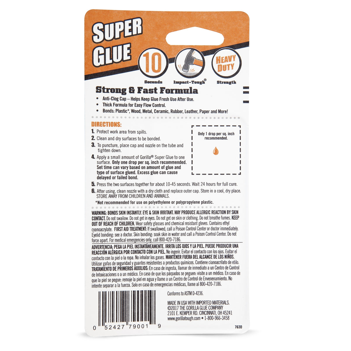 Gorilla Glue Super Glue, 0.53 oz.