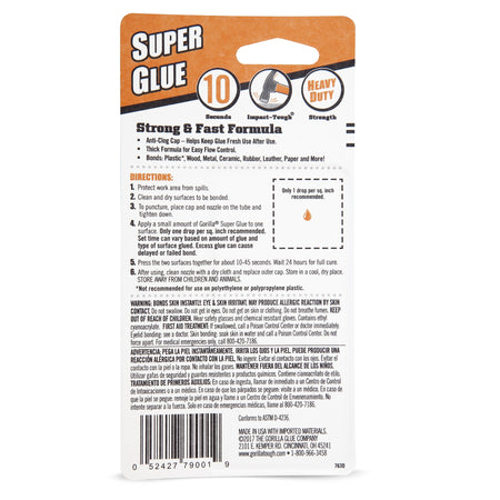 Gorilla Glue Super Glue, 0.53 oz.