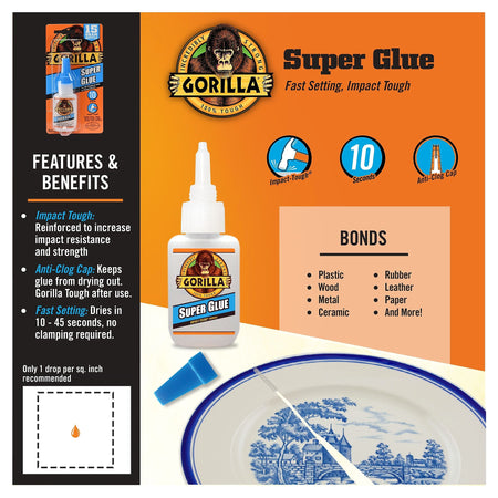 Gorilla Glue Super Glue, 0.53 oz.