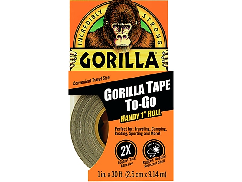 Gorilla To-Go Duct Tape, 1" x 10 yds., Black