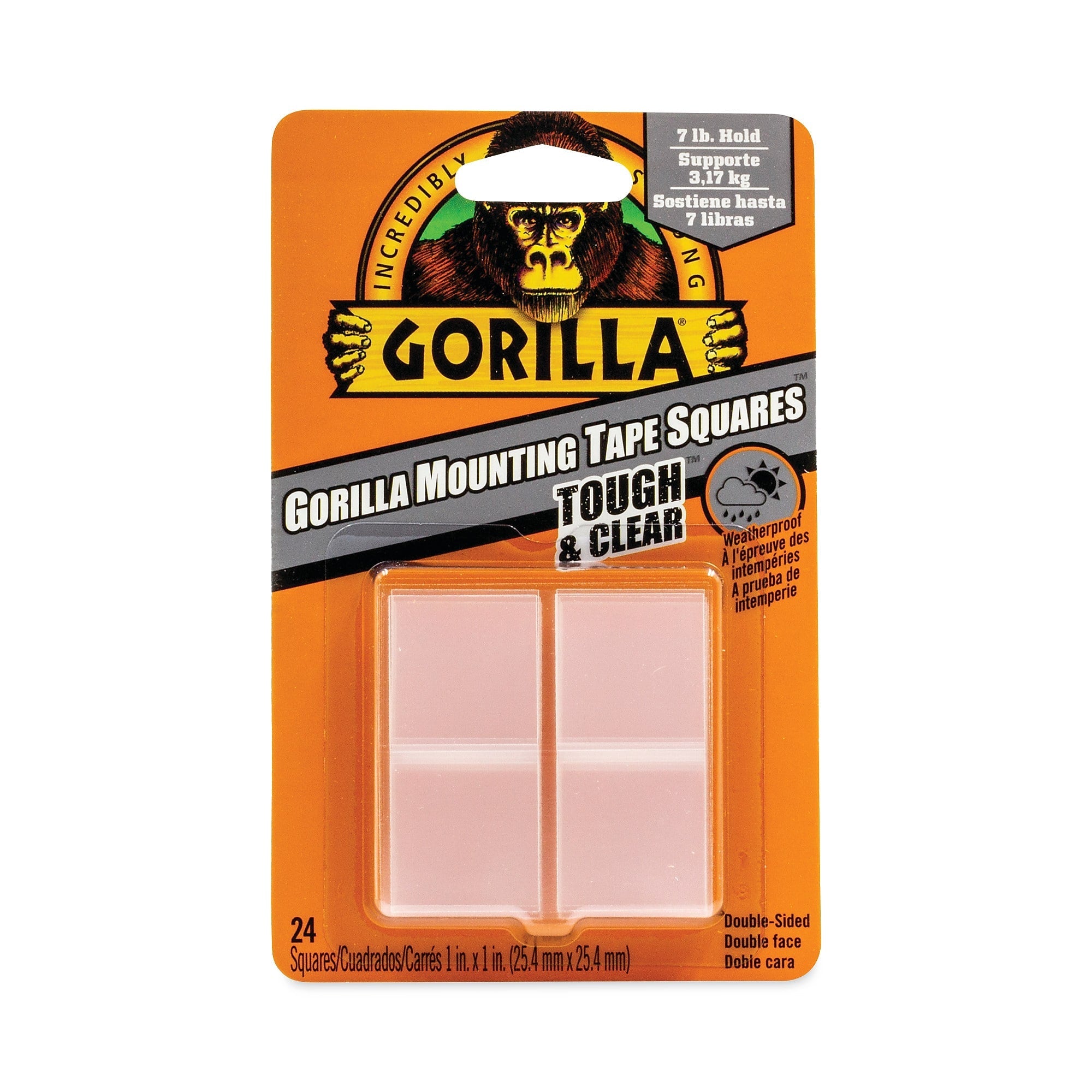 Gorilla® Tough and Clear Double-Sided Mounting Tape, Holds Up to 0.58 lb per Pair , 1