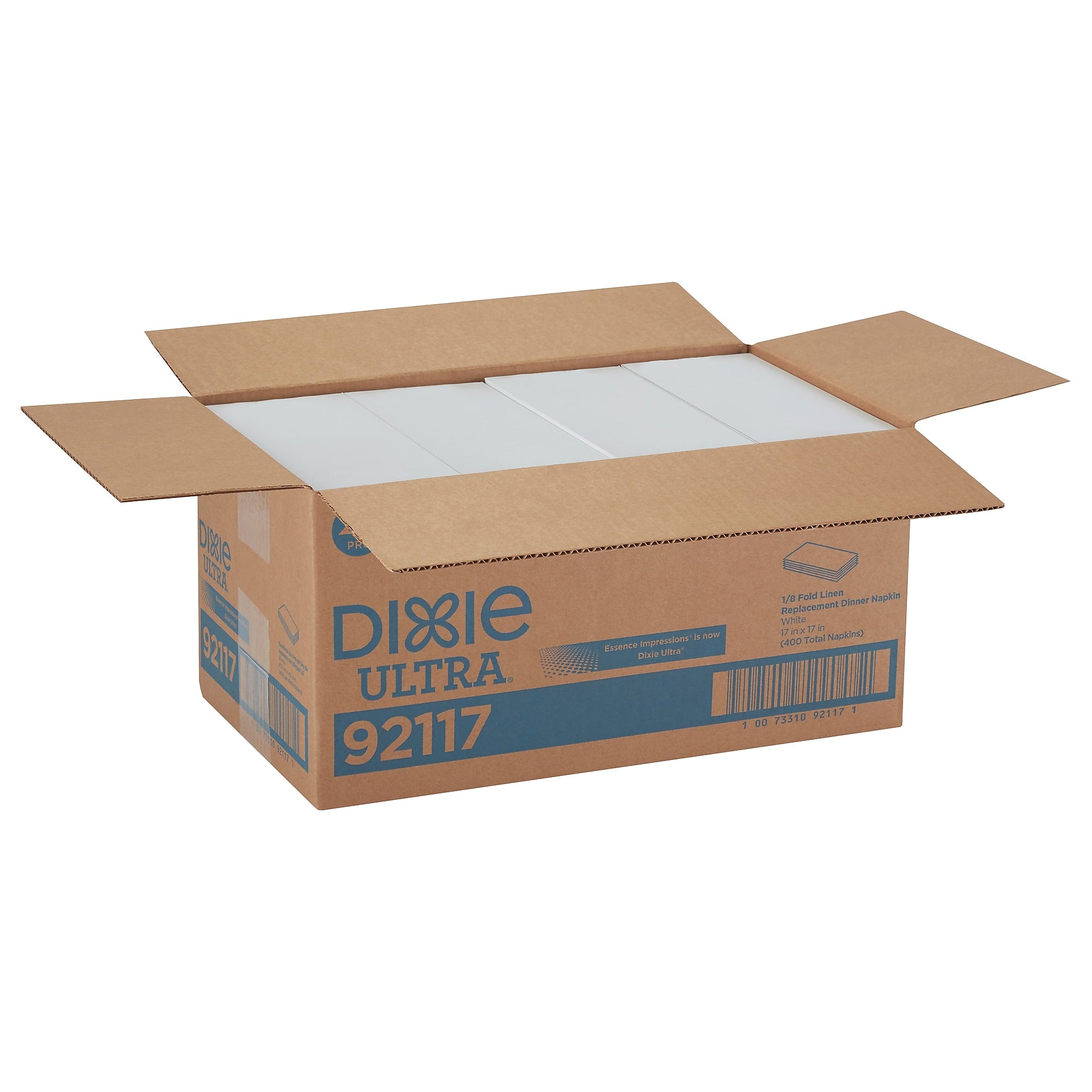 GP Linen Dinner Napkins, One-Ply, White, 100 Napkins/Pack, 4 Packs/Carton
