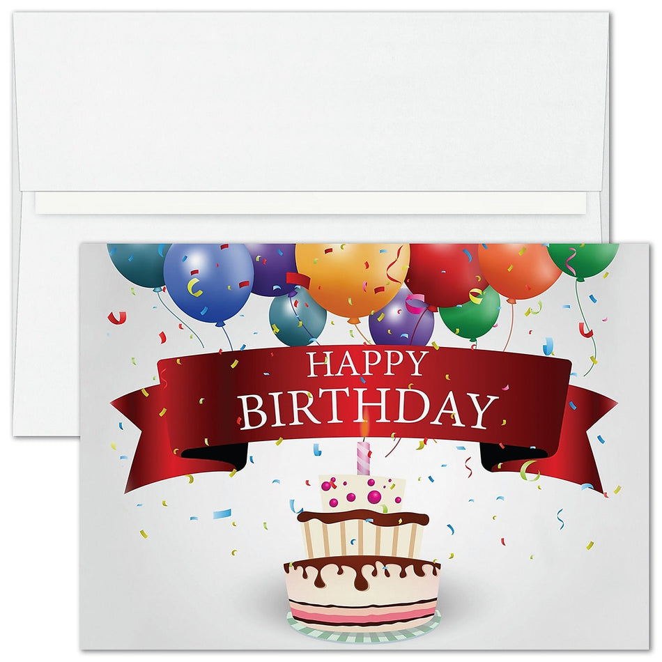 "Grand Celebration" Birthday Card w/ White Unlined Envelope, 100/BX
