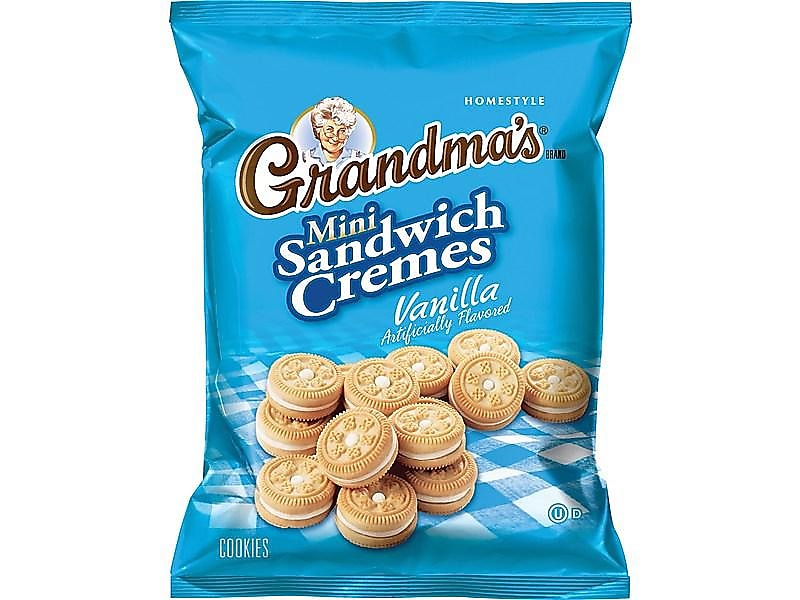 Grandma's Mini Cremes Vanilla Sandwich Cookies, 2.12 oz., 60 Packs/Box