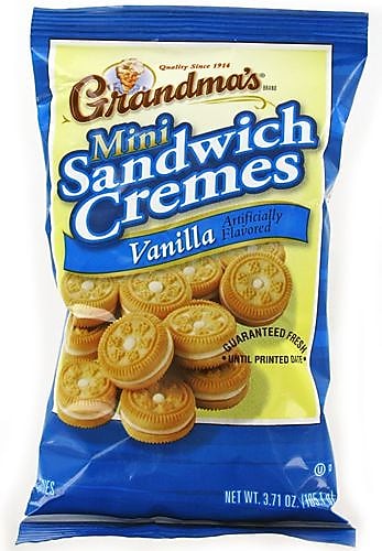 Grandma's Mini Vanilla Creme Cookies, 3.71 oz, 24/Carton