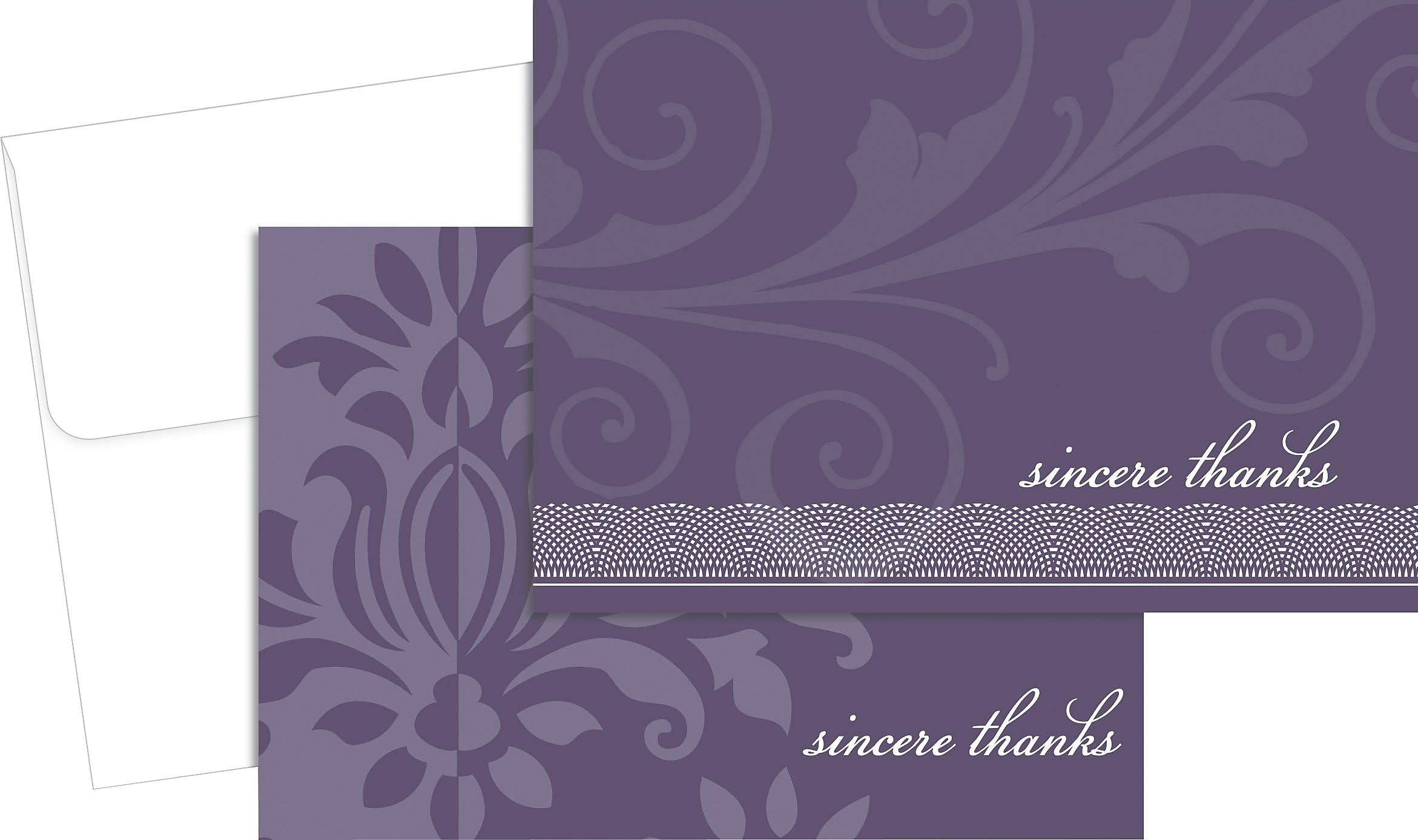 Great Papers! Amethyst Flourish Thank You Cards, 24/Pack