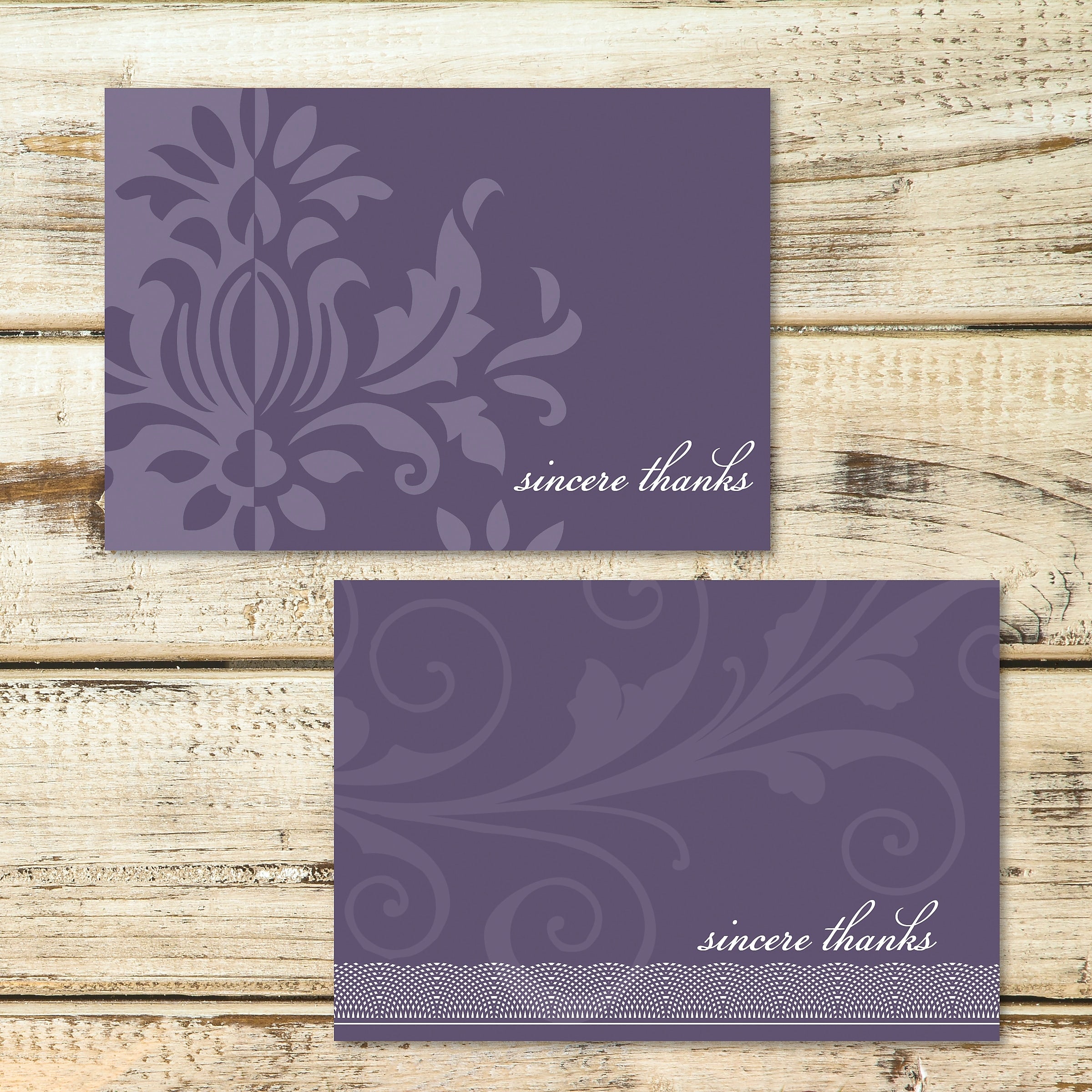 Great Papers! Amethyst Flourish Thank You Cards, 24/Pack