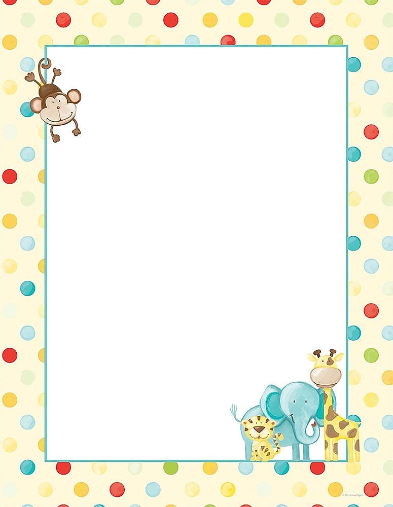 Great Papers! Baby Zoo Animals Letterhead 8.5